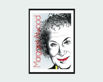 Margaret Atwood Fine Art Poster - Contemporary A2 Portrait Poster | Literary Print | Gift for Lovers of Literature | Modern Home Decor