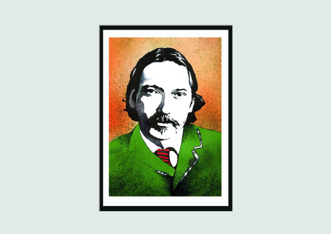 Robert Louis Stevenson Portrait Signed Print | Literary Print | Signed ...