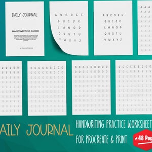 Daily Journal Printable Handwriting Practice Worksheets for Neat Journaling