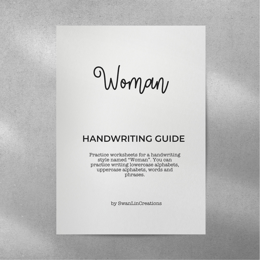 Woman Cursive Monoline Hand Lettering Printable Brush Pen Handwriting ...