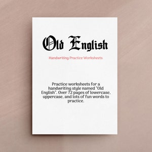 Old English Handwriting Practice Worksheets