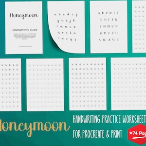 Honeymoon Printable Handwriting Practice Worksheets for Adults