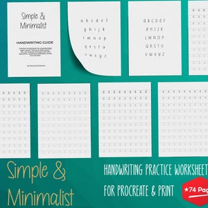 Simple & Minimalist Printable Handwriting Practice Worksheets for Kids and Children