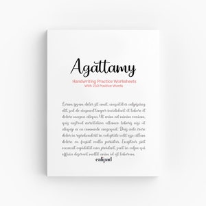 Agattamy - Printable Handwriting Practice - Digital File - Lettering Practice Workbook