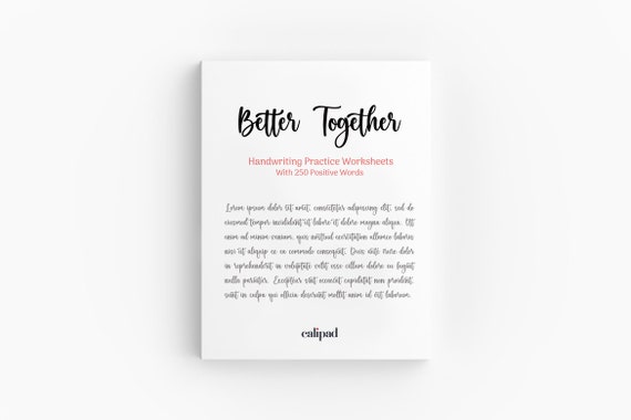 Better Together Printable Handwriting Practice Digital - Etsy