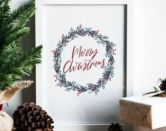 Merry Christmas 8x10 Wreath Printable