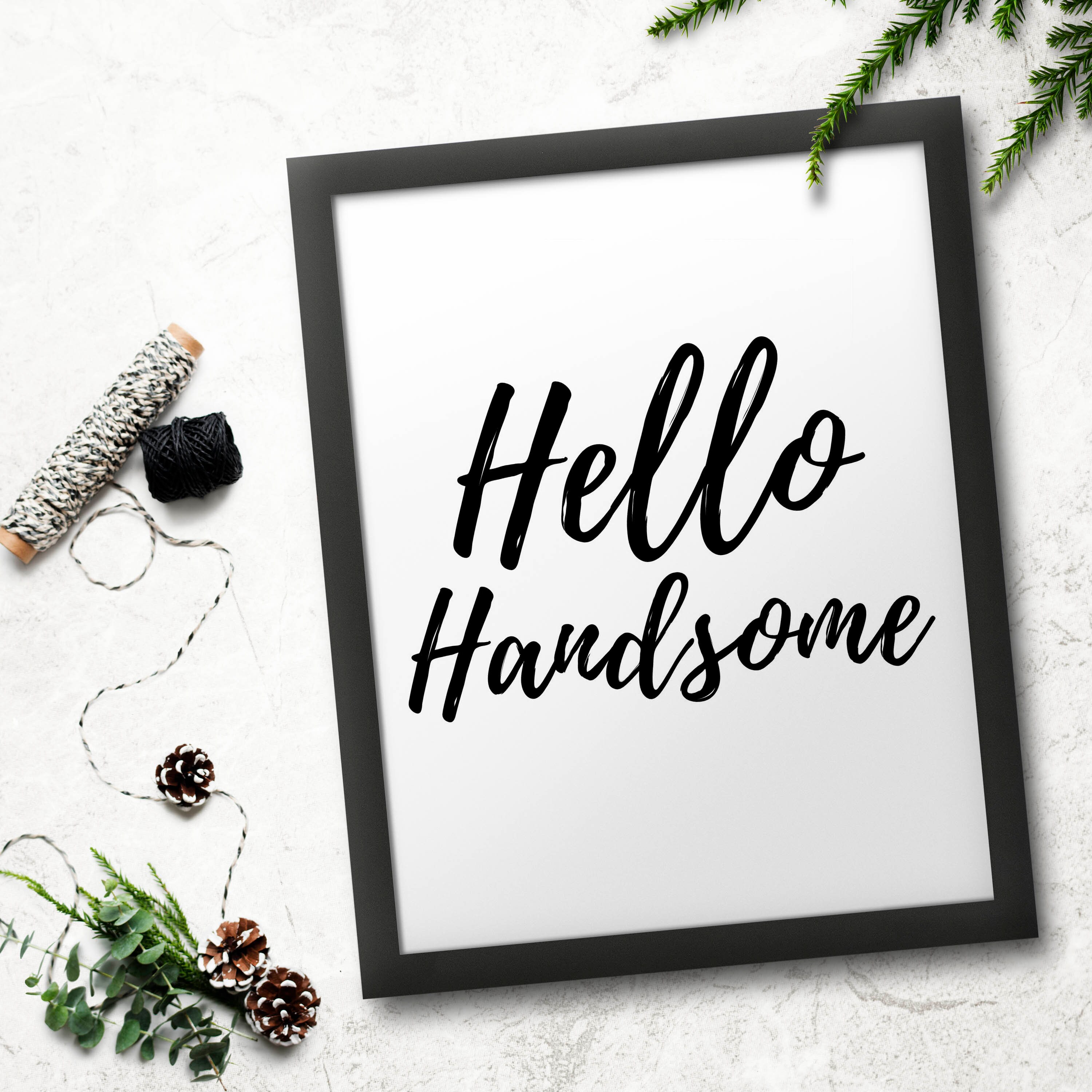 Hello Handsome Printable Wall Art Typography Print Etsy Hello Handsome Printable Wall Art Typography Print Etsy