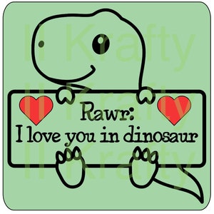 Rawr: I love you in dinosaur SVG & PDF