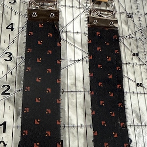 Black with Orange Pattern Keychain/Lanyard