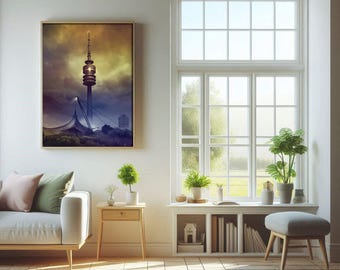 Europe - Germany - Munich Olimpiaturm tower - poster