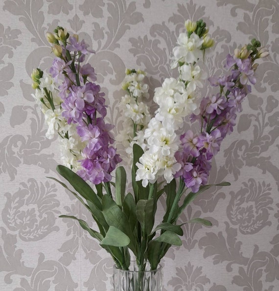 Silk Stocks Artificial Stocks Faux Stocks Lilac Stocks Cream