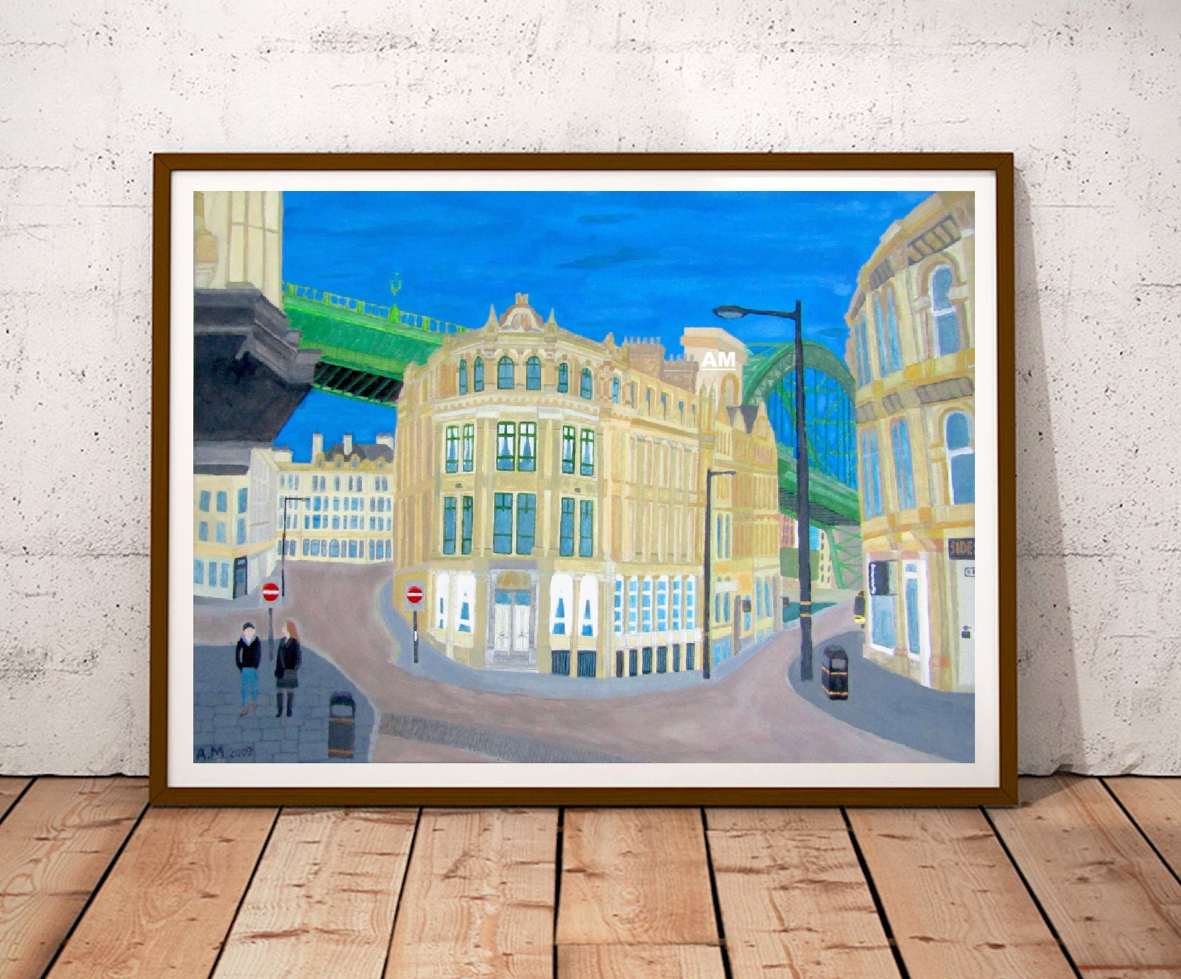 Side Street Newcastle Upon Tyne Painting Etsy