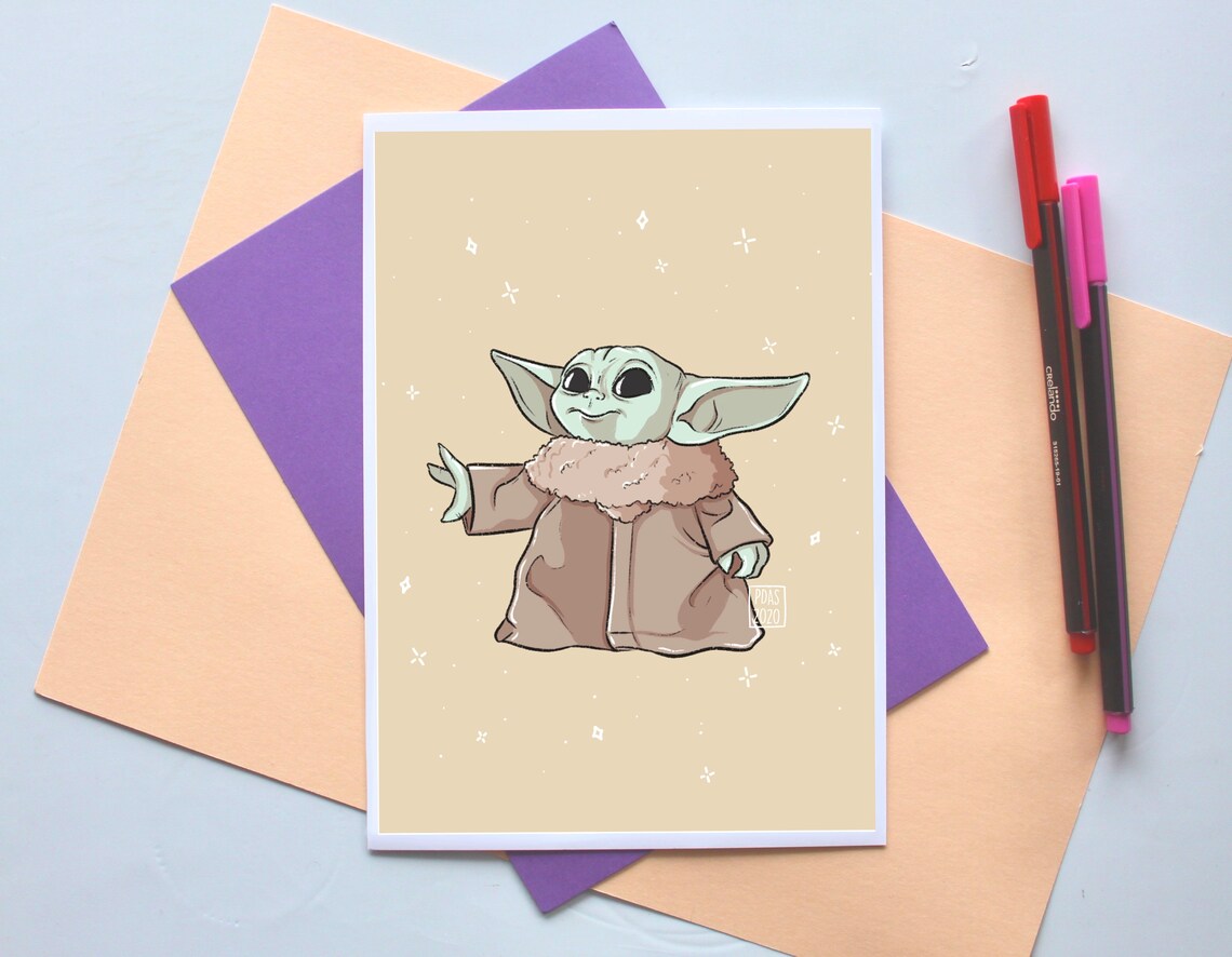 Baby Yoda Art Print / A3/A4/A5/A6 / Digital Art / Illustration Etsy