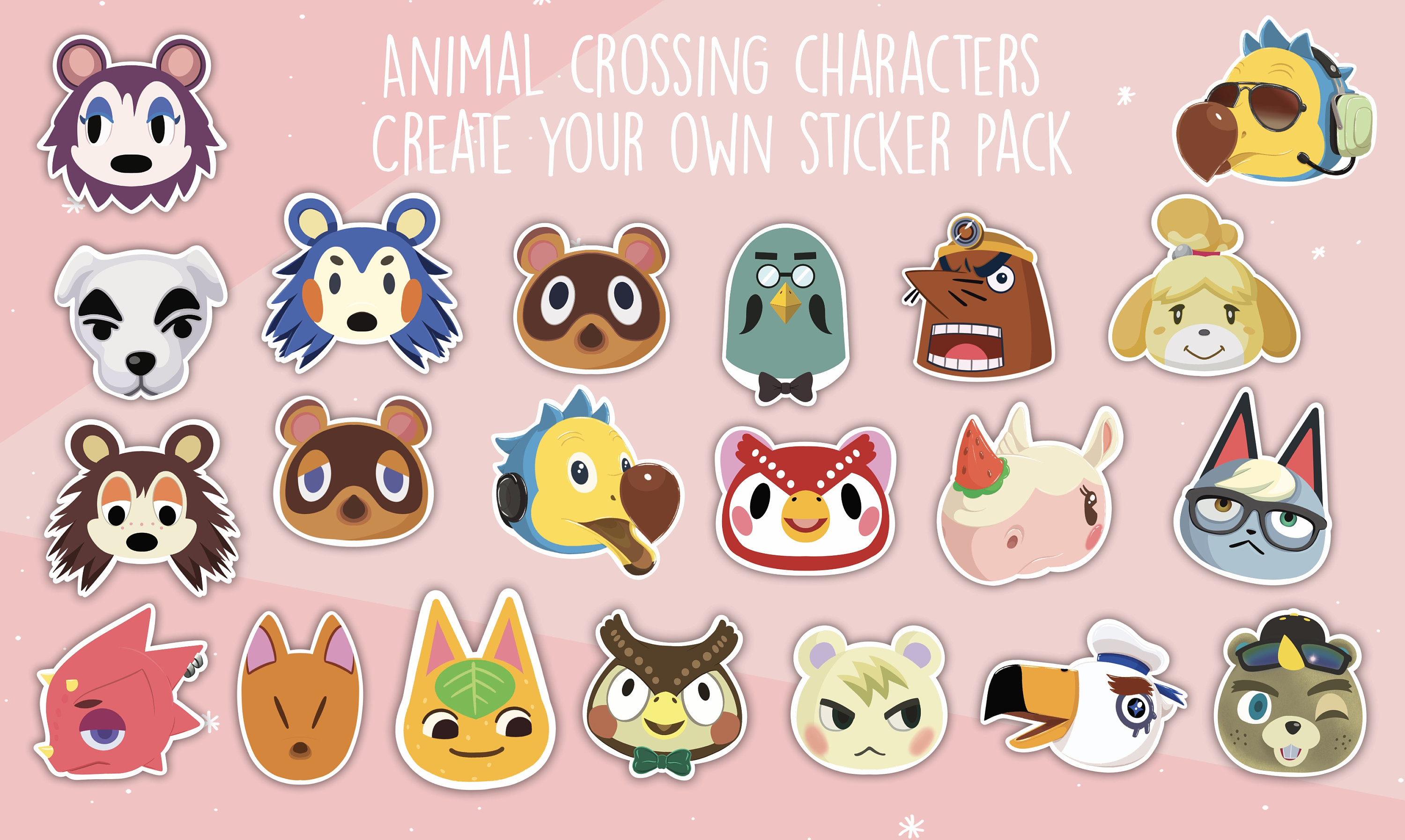 Animal Crossing Sticker Pack Character Heads / Create your own Etsy