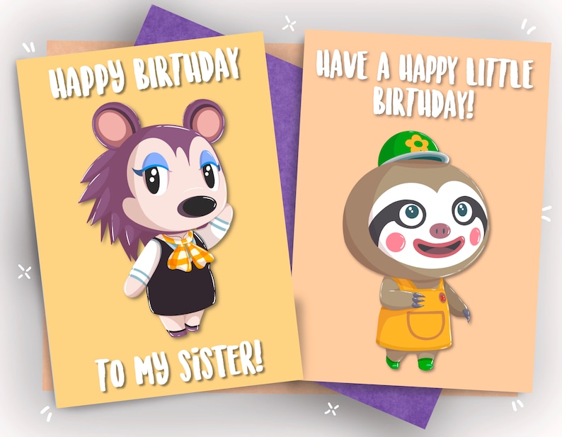 Animal Crossing Greeting Cards / Custom /A5/A6 / Digital Art / Etsy