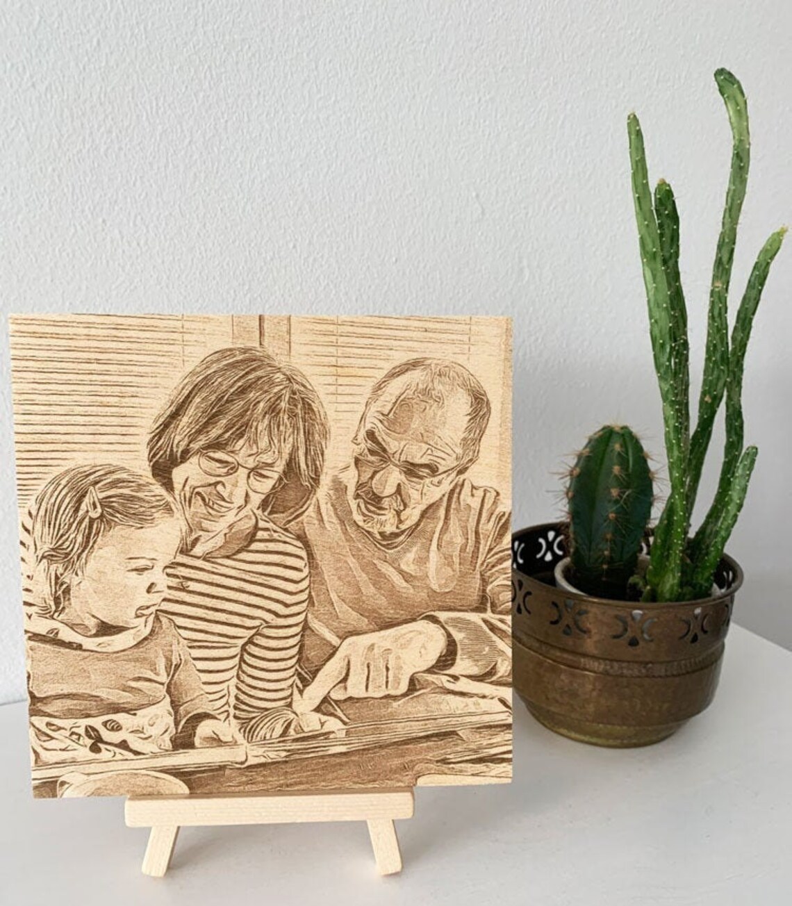 Laser gravieren Holz Foto.Holz Portrait. Gravierte Plakette. Etsy.de