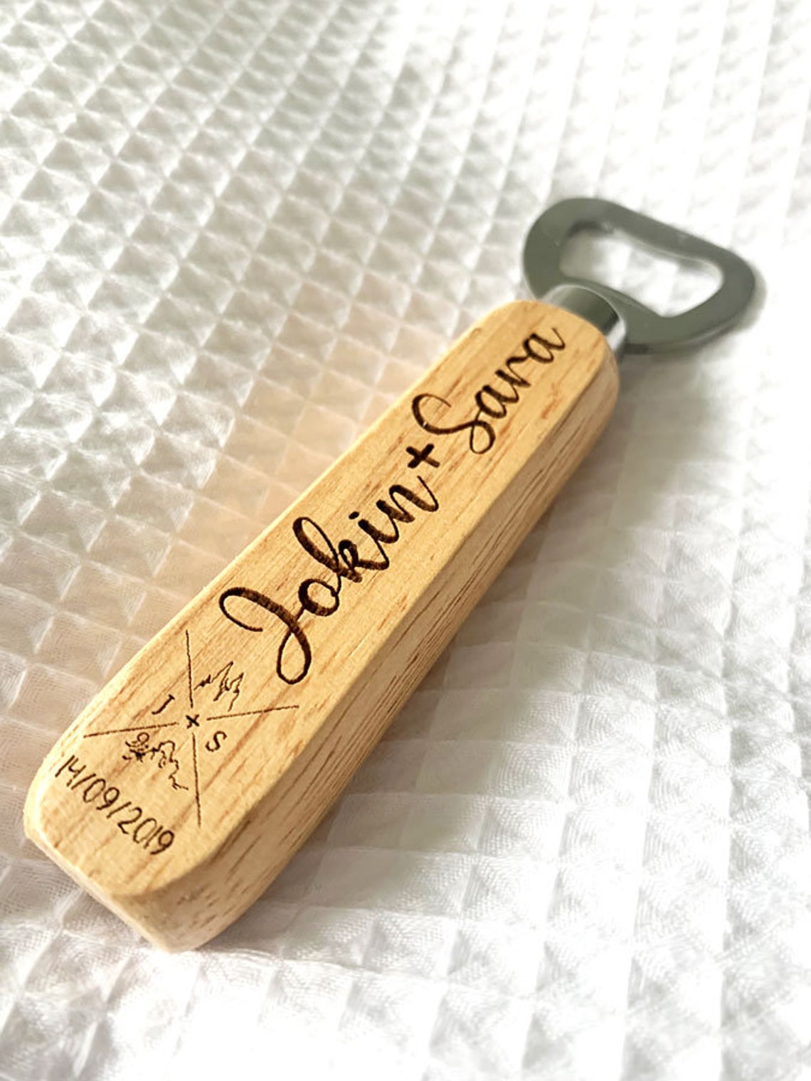 Personalized Bottle Opener Engraved Wood Hand Held Bottle Etsy