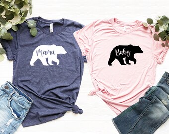 Matching Mommy & Daughter T-Shirt, Mama and Baby Bear, Mother's Birthday Gift, Birthday Present For Mom, Mother's Day T-Shirt, Mother's Day
