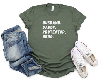 Husband, Daddy, Protector, Hero T-Shirt, Definition Of Dad, Fathers Day Gift, Dad Shirt, Dad Gift, Father's Day Shirt, Gift For Dad