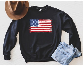 4th Of July Sweatshirt, Independence Day Merch, Flag Sweatshirt, U.S.A Flag Merch, 4th Of July Gift, Independence Day Gift, USA Flag Design