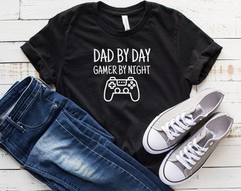 Dad By Day Gamer By Night T-Shirt, Funny Father's Day Shirt, Fathers Day Gift, Funny Dad Shirt, Husband Gift, Dad Gift, Father's Day Shirt