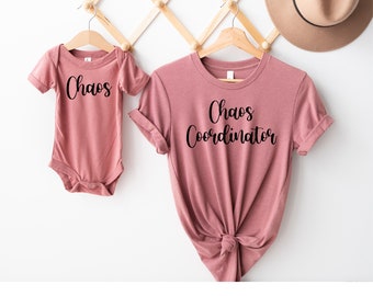 Chaos Coordinator & Chaos T-Shirt, Matching Mommy Daughter Tee, Mother's Birthday Gift, Birthday Present For Mom, Mother's Day T-Shirt