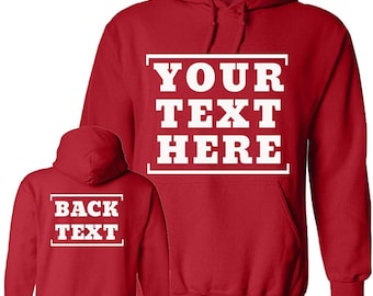 Customized Personalized Hoodie Sweatshirt DIY Front Back Sided Unique Christmas Gift Present For Him Her Design Your Own ADULT SIZE