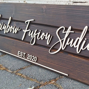 Personalized Wooden Logo Sign, Custom Business Sign, Storefront Sign, Studio, Laser Cut Logo Sign, Wood Office Sign, New Business Gift