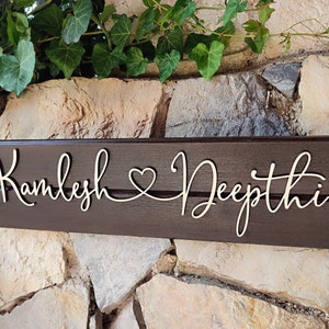 Personalized Wedding Gift, Farmhouse Established Sign Home Decor, First Name Plaque Sign, Last Name Wood Sign, Custom Burned Sign for Gift