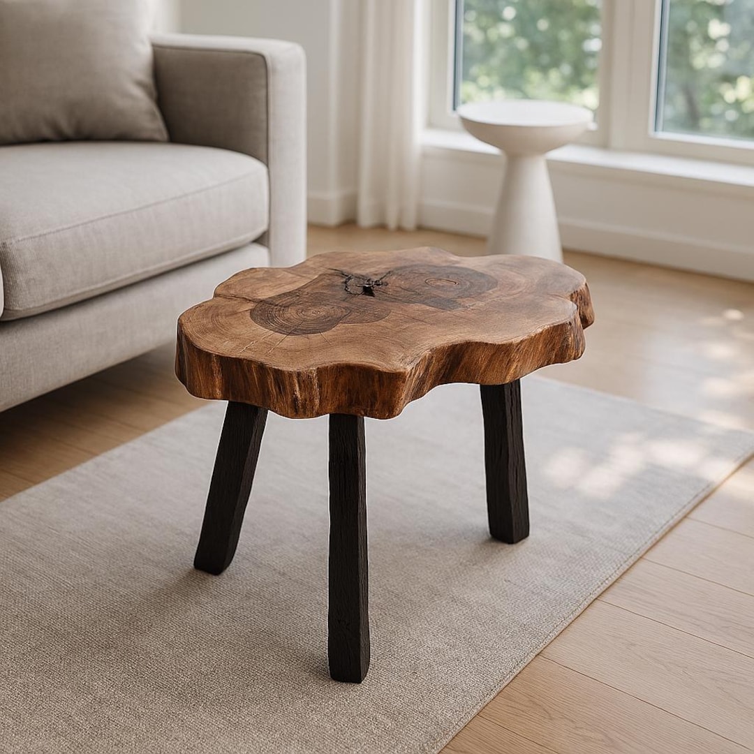 Live Edge Walnut Side Table, Handmade, Logniture - Etsy