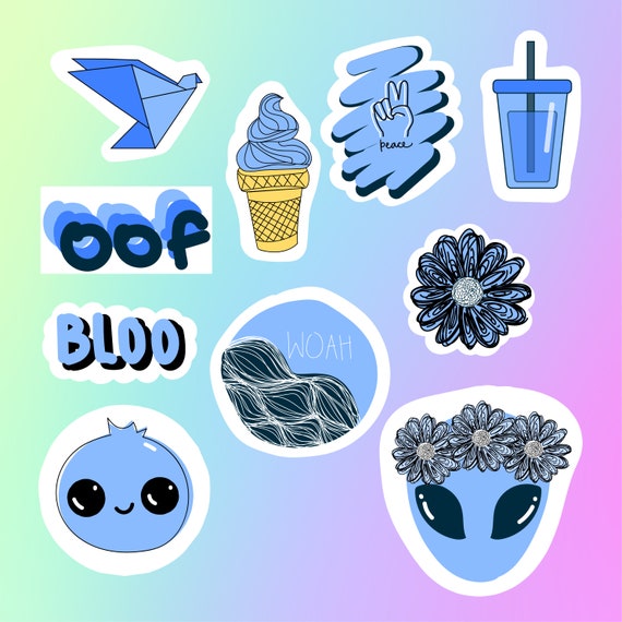 Aesthetic Stickers Bloo 10 Pack Laptop Etsy