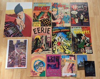 3x Zines, 6x A4 Posters, 1x A3 Poster, 1x Riso Print and 2x Postcards. Super Cool Clearance Bargain Bundle!