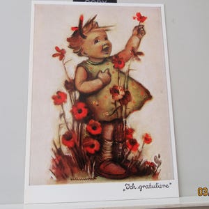 Hummel vintage - I Féliciation - Carte postale