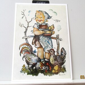 vintage Hummel - Le jeune agriculteur - Carte postale