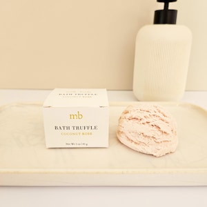 Trufa de baño de coco y rosa / Baño de burbujas, Barra de burbujas, Baño hidratante, Regalo de spa, Regalos de autocuidado