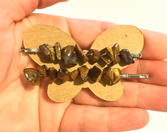 Metal hair sticks Hair sticks beaded Copper hair pin stick Wedding hair pins Copper hair accessories birth stone jewelry Gemstone tigers eye