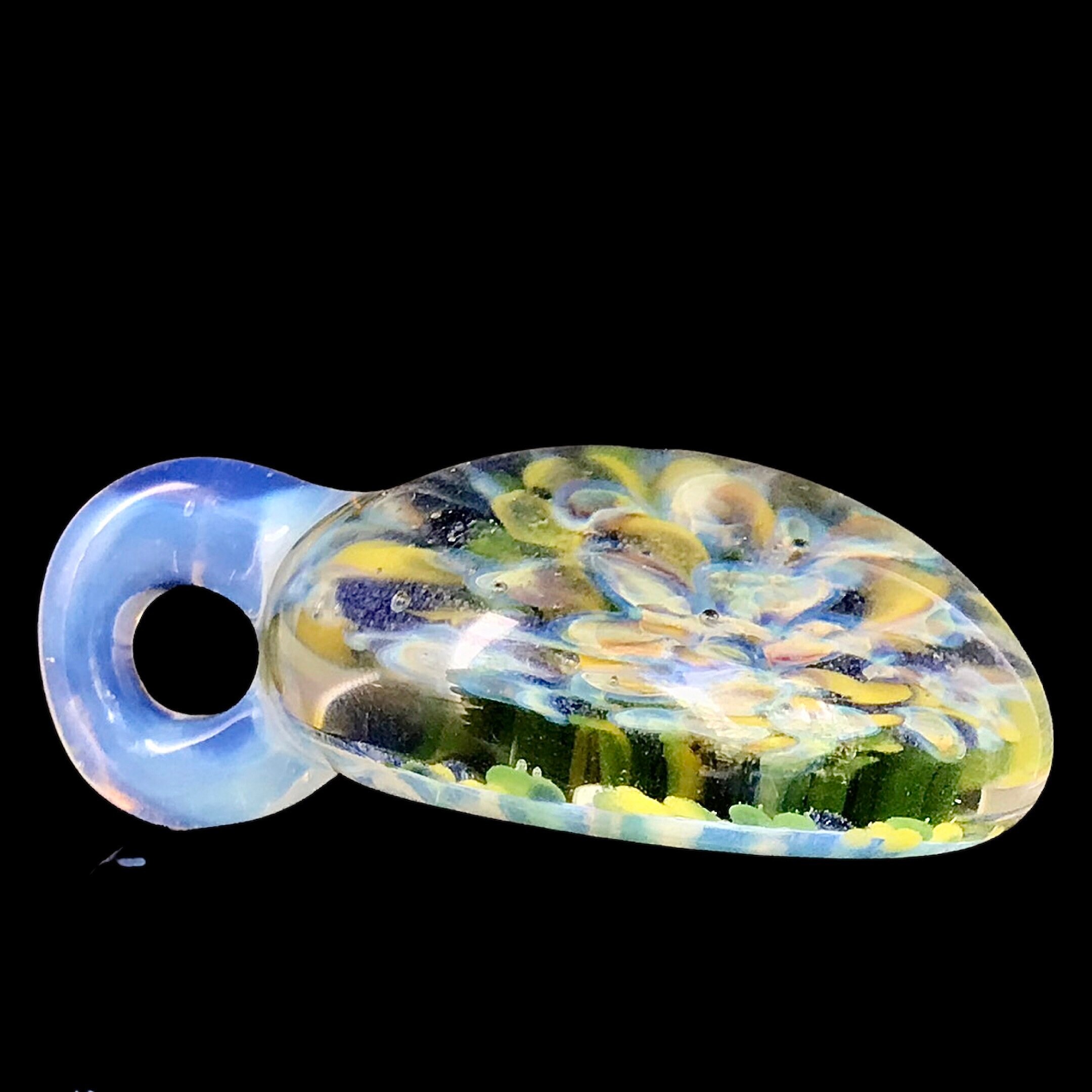 Multi colored borosilicate glass frit implosion pendant with Etsy