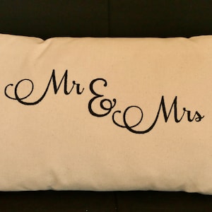 Mr & Mrs Embroidered Pillow