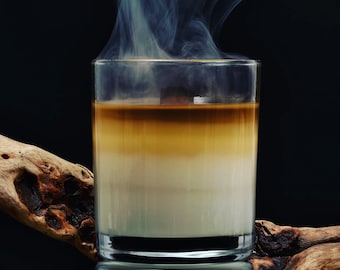 Spicy & Addictive Wooden Wick Coconut Soy Candle, Hand-poured, Small Batch 10oz 50hr Burn Time Whiskey Glass