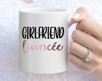 Girlfriend To Fiancé Cute Engagement Mug | Newly Engaged | Engagement Gift | Future Mrs | Mrs To Be | I Said Yes | Bridal Shower Gift