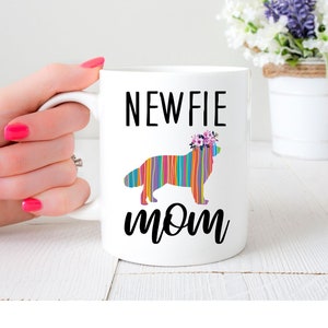 Newfie Mom Cute Floral Dog Mug | Newfoundland Mom | Dog Mom | Rescue Mom | Newfoundland Gift | Floral Newfoundland Mug | Newfie Owner