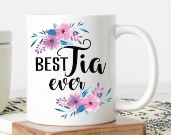 Beste Tia Ooit-mok | Leuke tante koffiemok | Cadeau voor tante | Tia-cadeau | Cadeau voor Tia | Beste Tia-mok | Leuke Spaanse tantemok | Familiemok