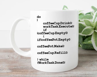Programmer Coffee Drinking Funny Coffee Mug | Command Prompt | Funny Programmer Mug | IT Mug | Nerdy Computer Mug | Computer Programmer