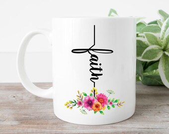 Faith Cute Christian Mug | Faith In God | Follow Faith | Gift For Church Friend | Christian Mug | Gift For Believer | Walk By Faith