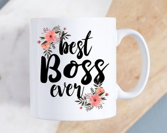 Best Boss Ever Cute Boss Appreciation Mug | Gift For Boss | Floral Mug | Gift For Her | Female Boss | Female Empowerment | Feminism Mug