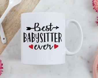 Best Babysitter Ever Cute Coffee Mug | Gift For Babysitter | Nanny Coffee Mug | Au Pair Gift | Gift For Nanny | Babysitter Mug