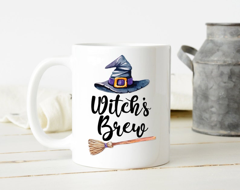 Caneca da fermentação da bruxa | Caneca do chapéu da bruxa | Feliz Dia das Bruxas | Doces ou travessuras | Caneca bonito da bruxa | Cerveja de Bruxas | Presente de Halloween | Presente para amigo imagem 1