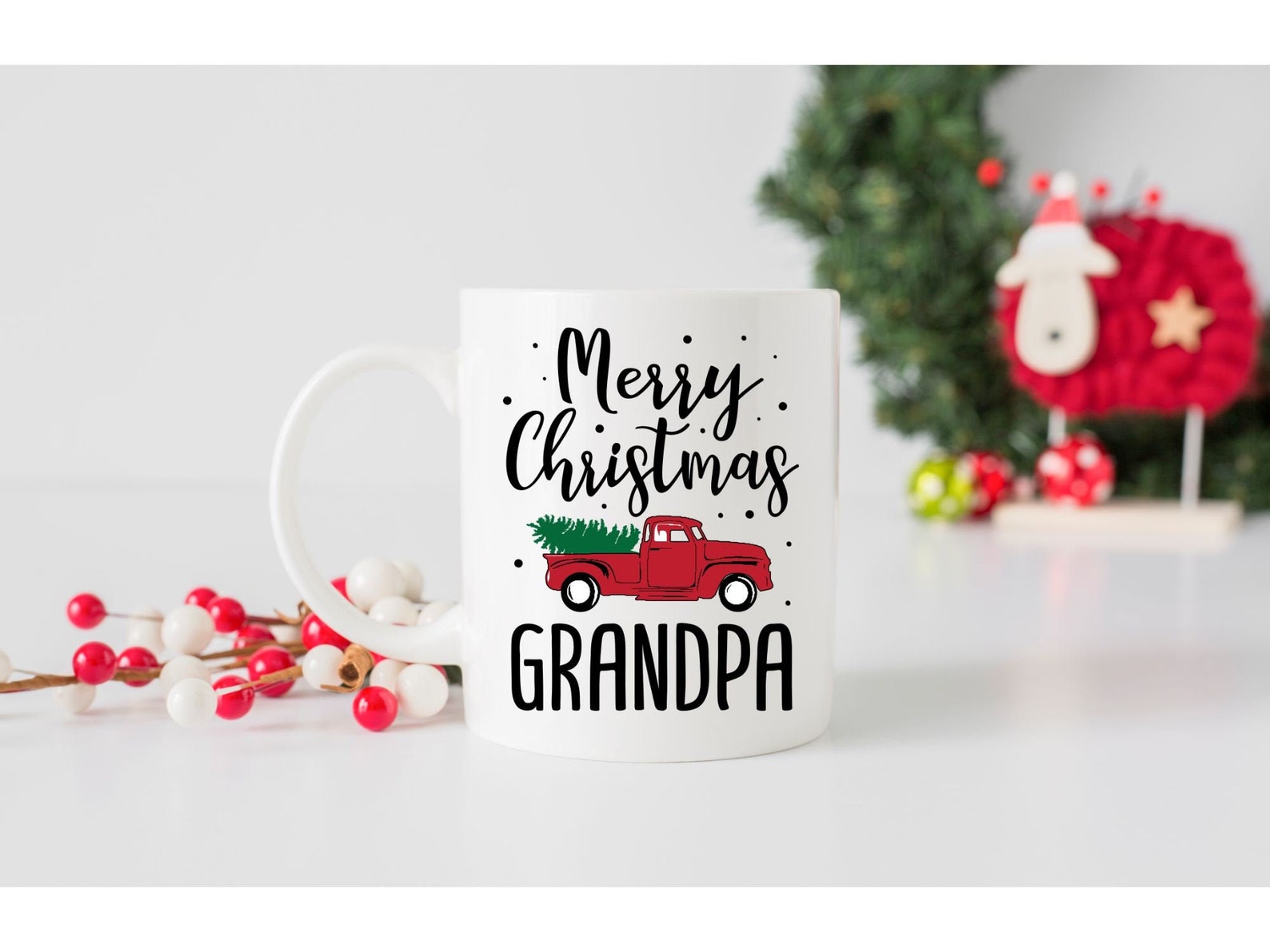 Merry Christmas Grandpa Coffee Mug Christmas Truck Happy Etsy merry-christmas-grandpa-coffee-mug-christmas-truck-happy-etsy