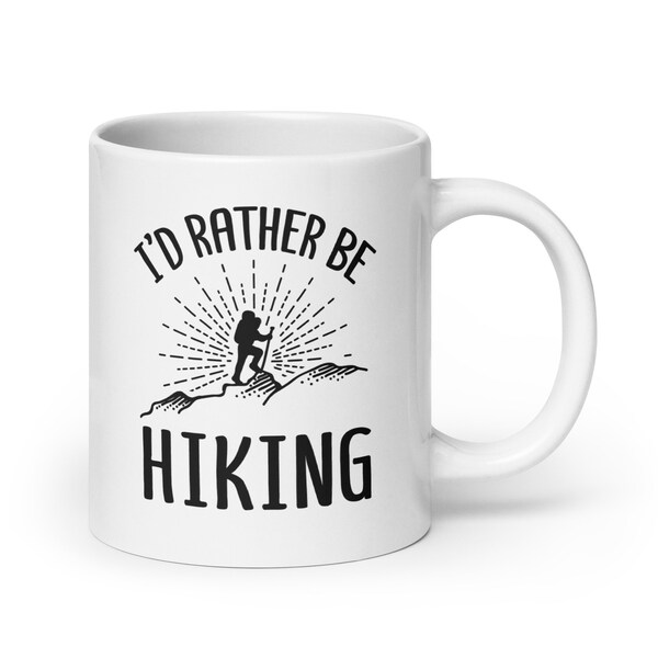 I'd Rather Be Hiking Cute Outdoors Coffee Mug | Mountain Hiking | Hiking Partner | Gift For Hiker | Camping | Hiking | Backpacking Mug