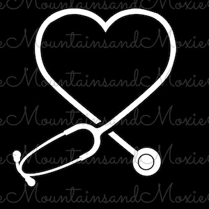 Coeur de stéthoscope PNG | Allaitement mignon | Infirmière autorisée | Cadeau médecin | Téléchargement instantané numérique uniquement